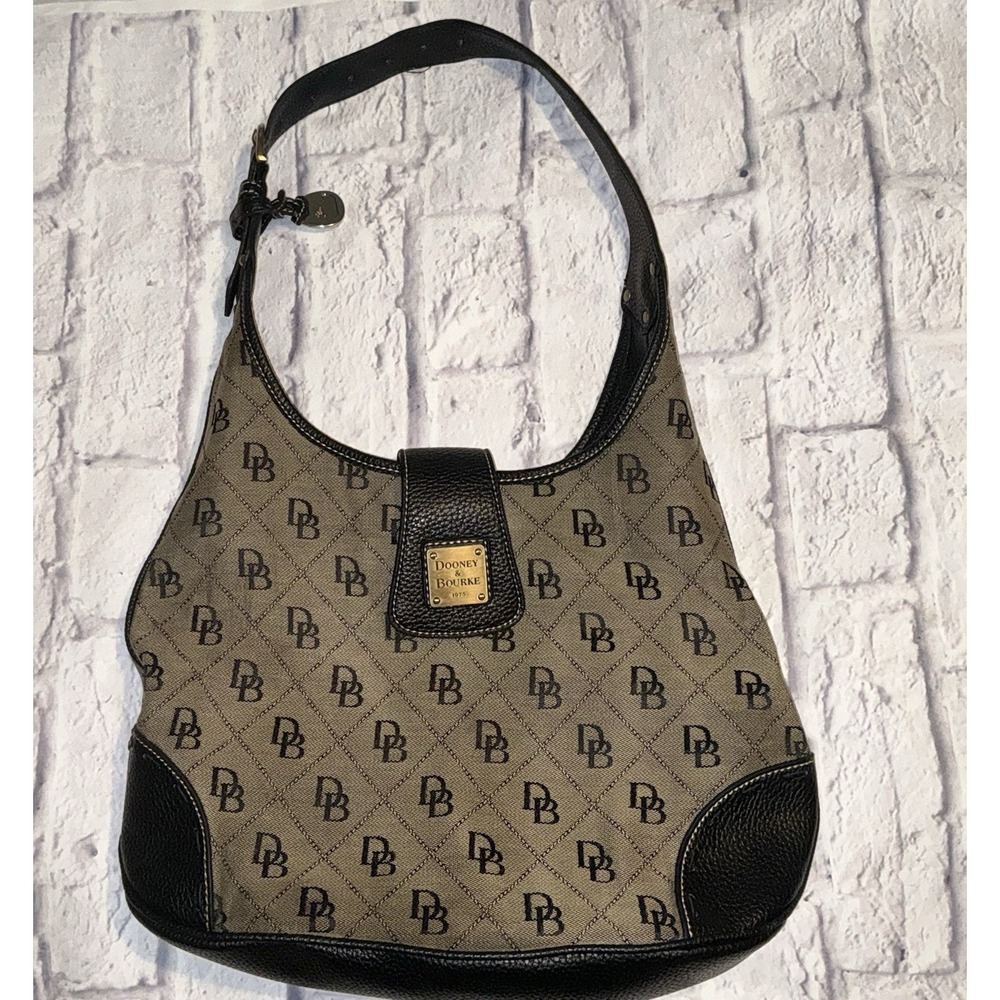 VNTG‎ DOONEY & BOURKE Hobo Shoulder Bag Monogram Leather Strap & Coin Purse